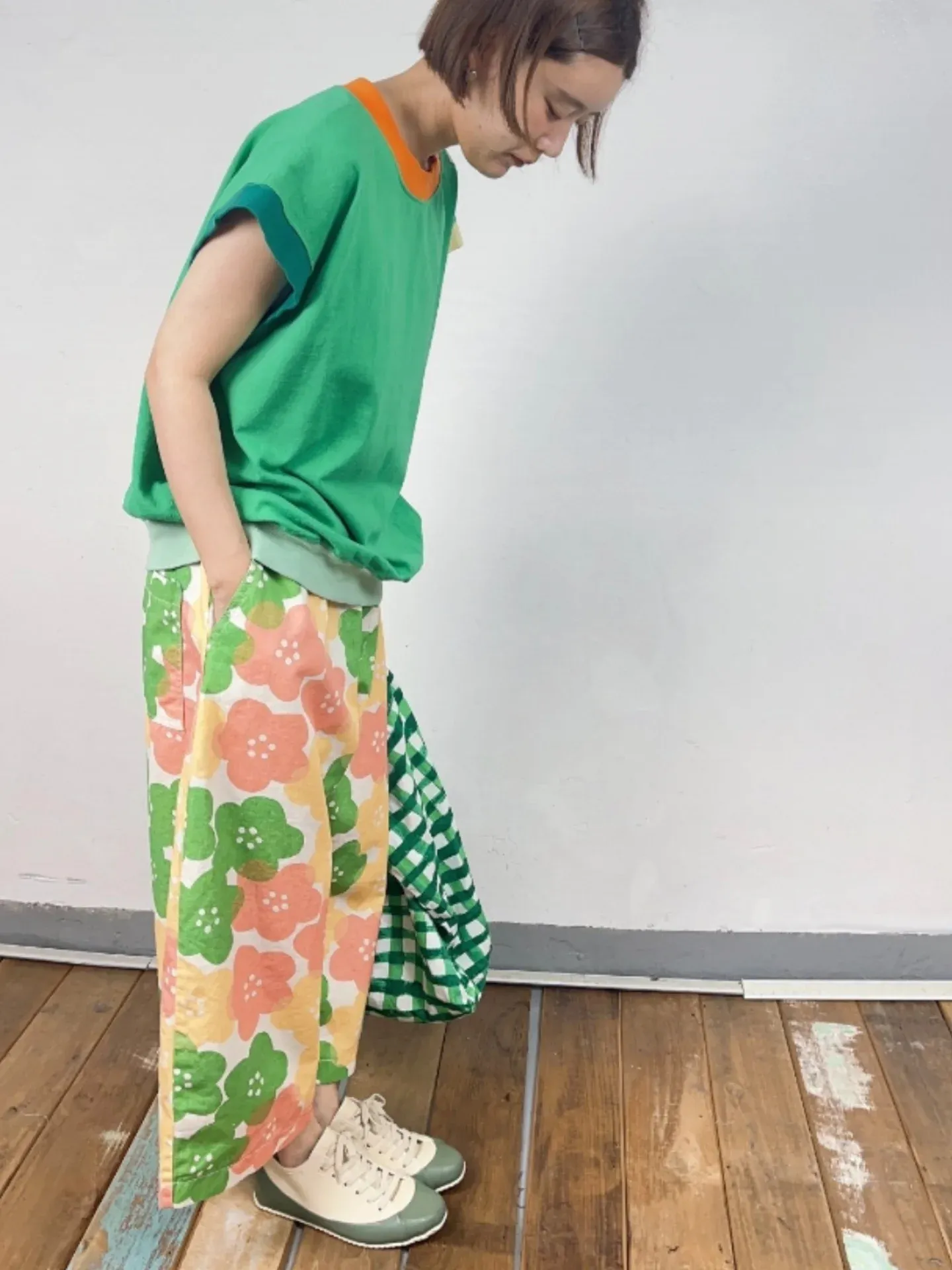 韓 配色袖上衣 5色