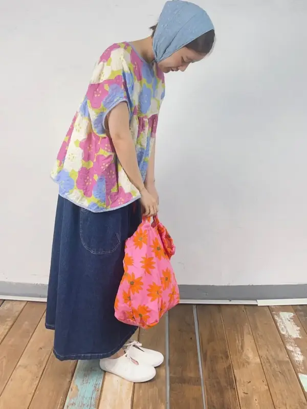 韓 配色大花上衣 3色