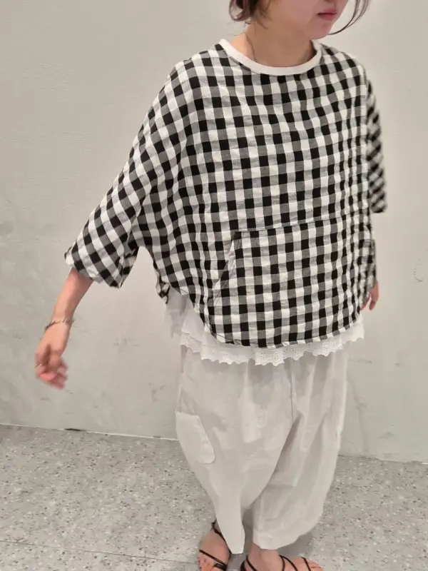 韓 格文口袋上衣 4色