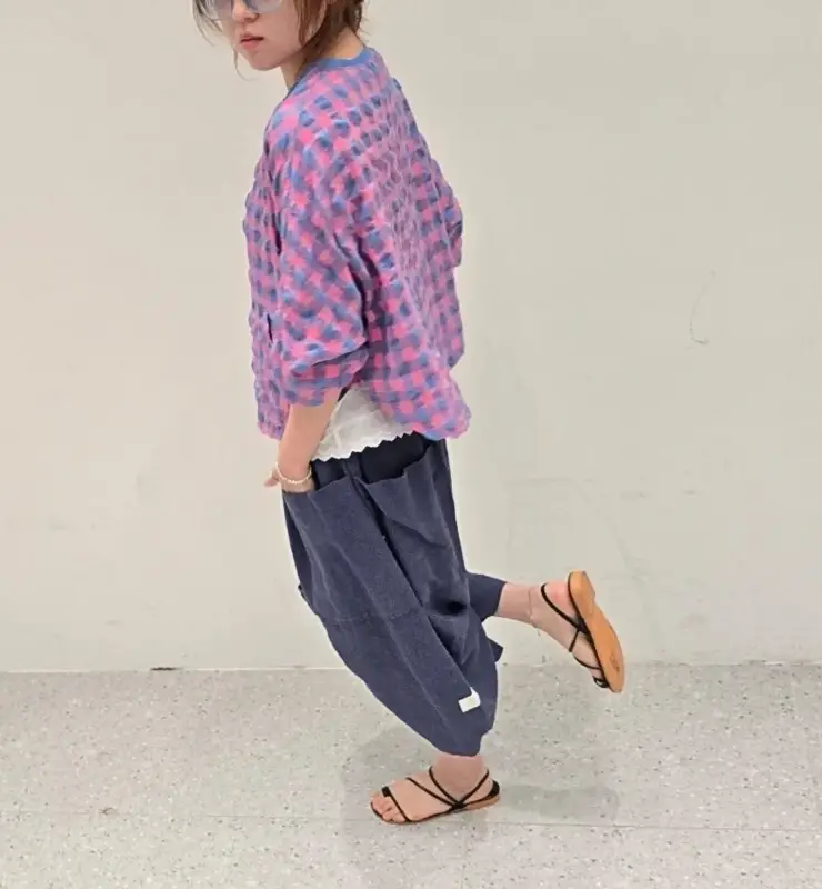 韓 格文口袋上衣 4色