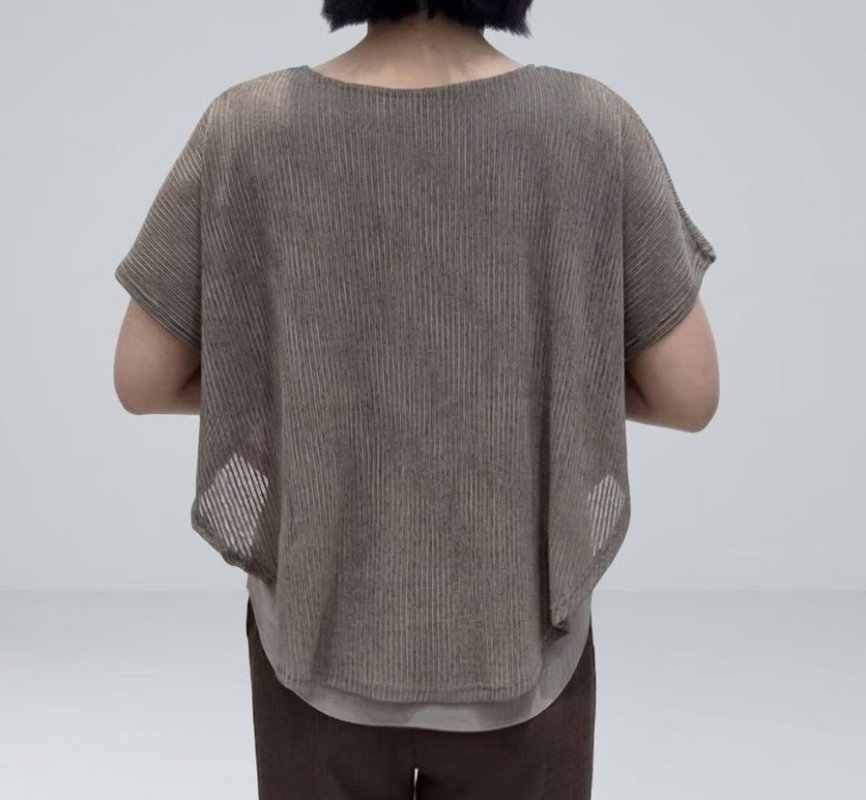 韓 假兩件式寬袖上衣 2色 size