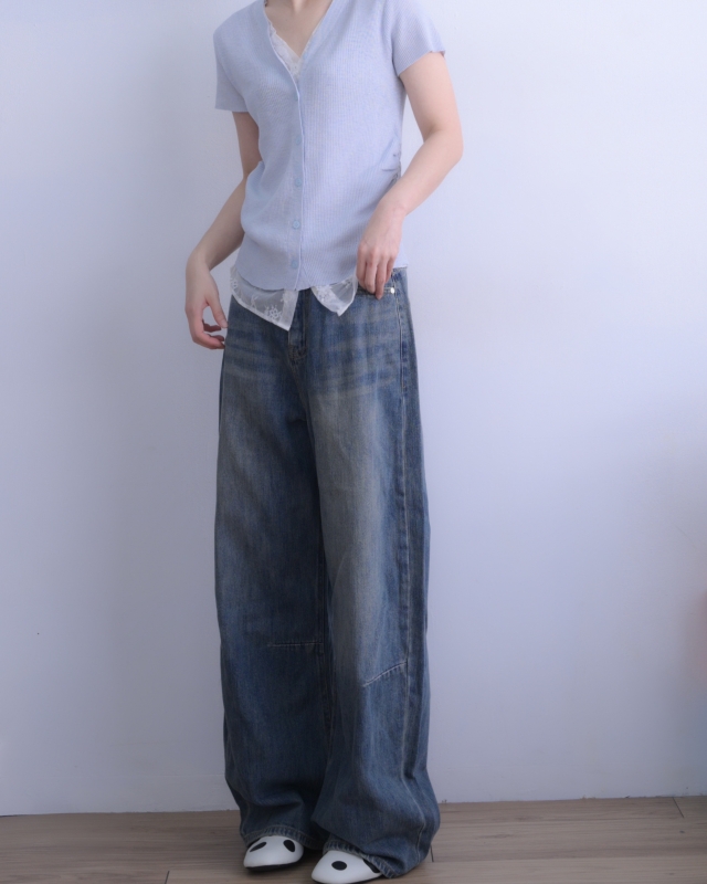韓 假兩件式接蕾絲上衣 2色 size