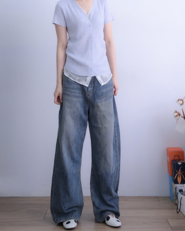 韓 假兩件式接蕾絲上衣 2色 size