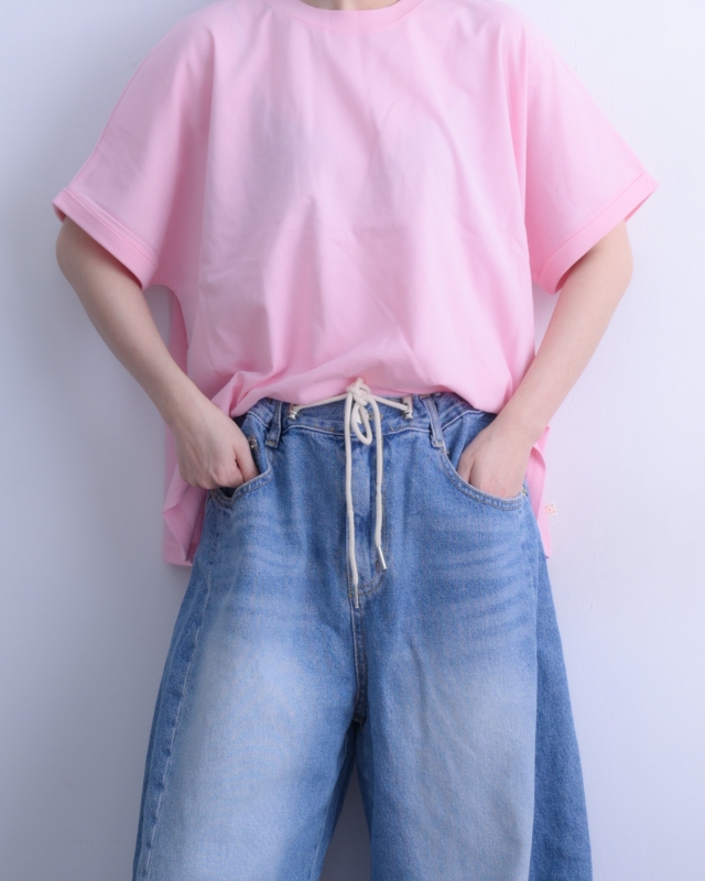 韓 袖反摺素色上衣 3色 size