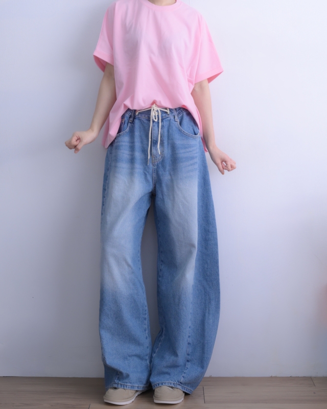 韓 袖反摺素色上衣 3色 size