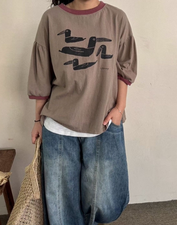 韓 手繪鴨上衣 2色 size