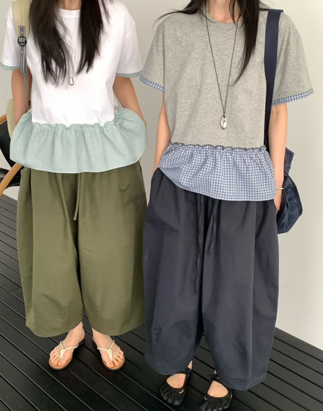 韓 下接布上衣 3色