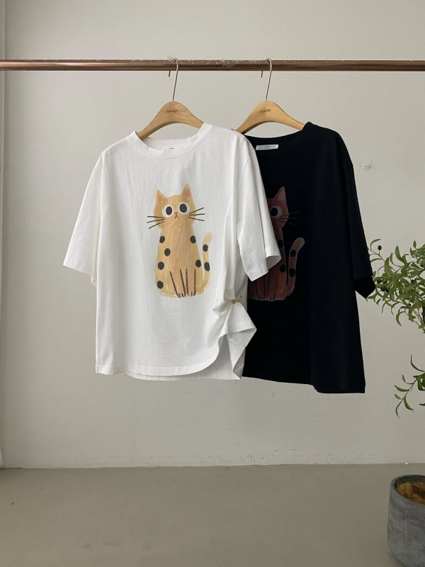 韓 點點貓上衣 2色 size