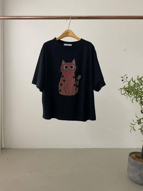 韓 點點貓上衣 2色 size