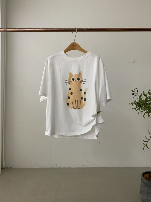 韓 點點貓上衣 2色 size