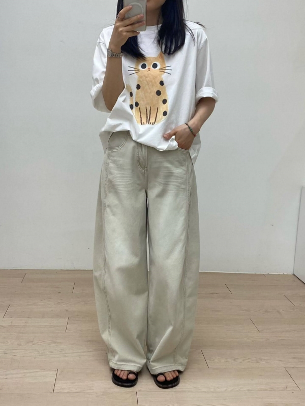 韓 點點貓上衣 2色 size