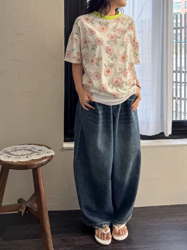 韓 滿版花花上衣 2色 size