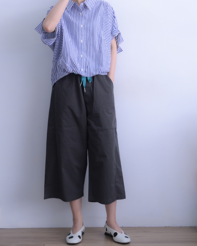 韓 直條文襯衫 size