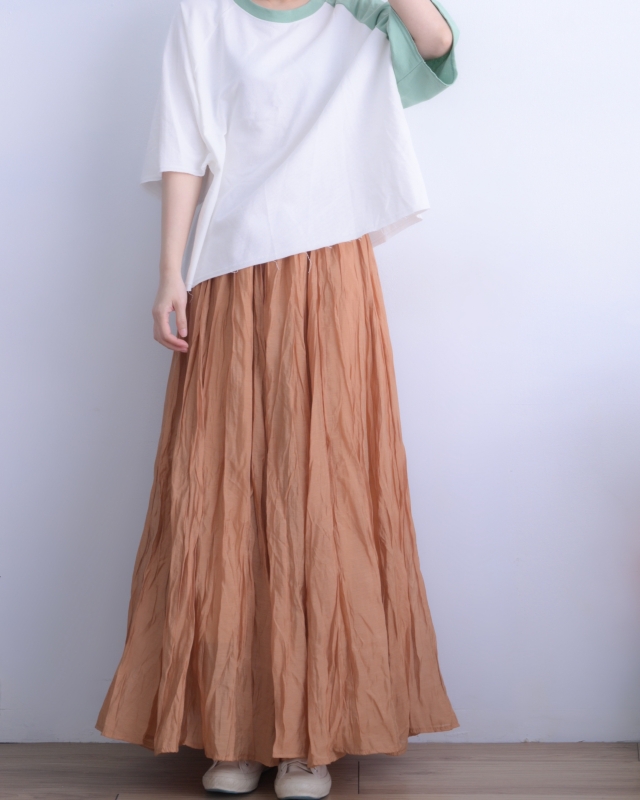韓 單邊袖配色上衣 3色 size