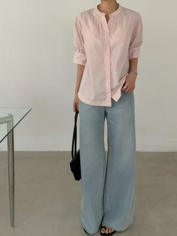 韓 前打摺上衣 3色
