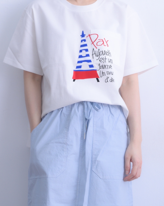 韓 巴黎鐵塔上衣 3色 size
