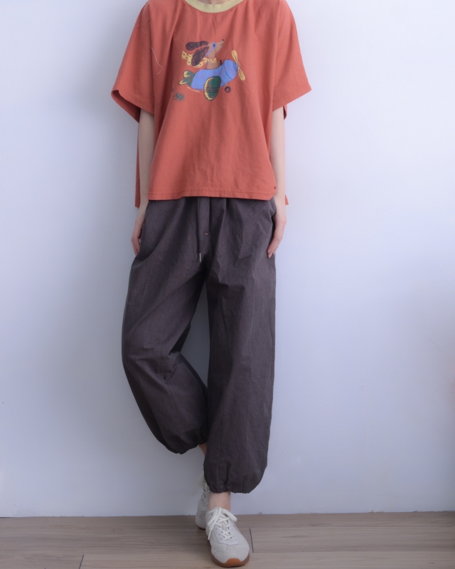 韓 領配色小狗飛機上衣 3色 size