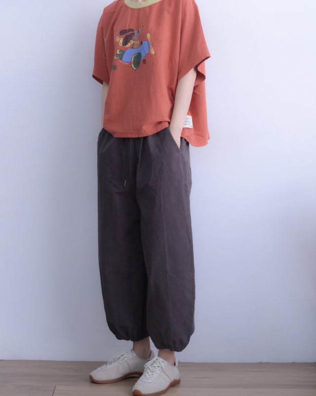 韓 領配色小狗飛機上衣 3色 size