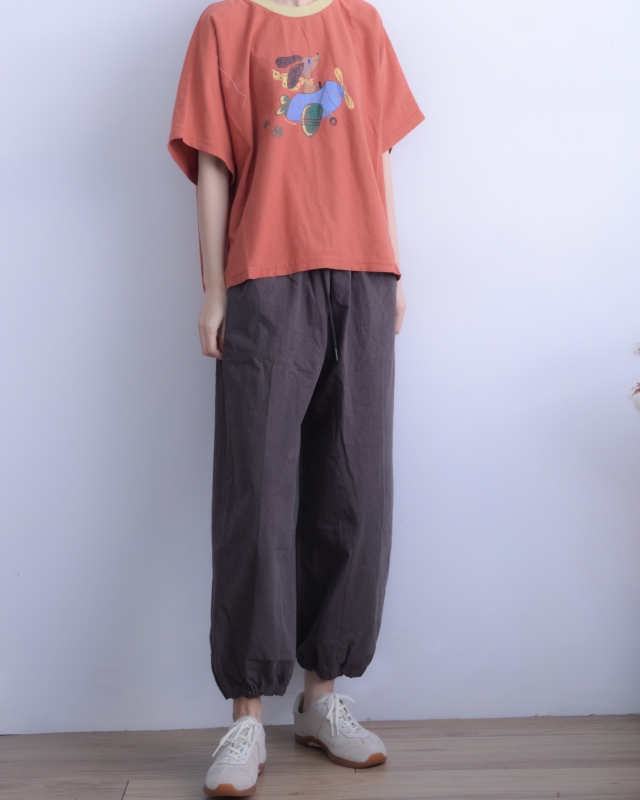 韓 領配色小狗飛機上衣 3色 size
