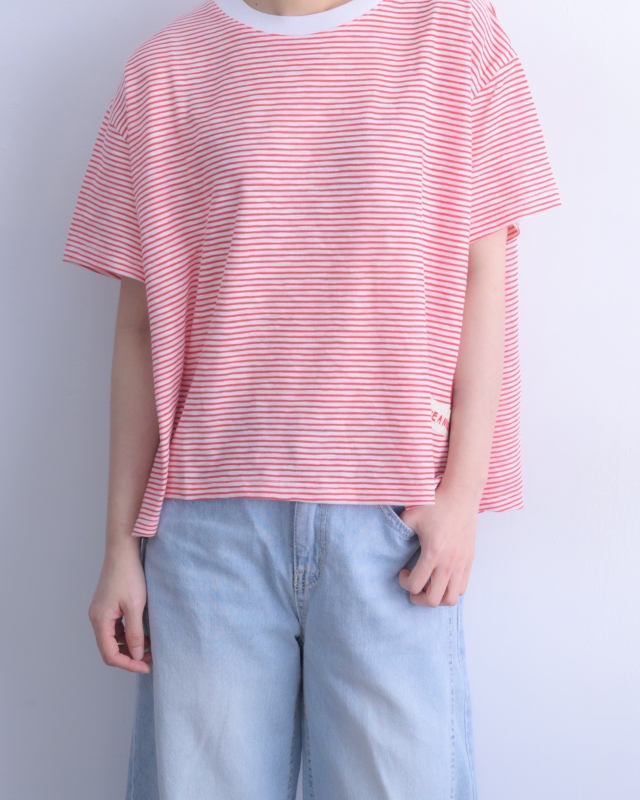 韓 下貼布細條上衣 2色 size