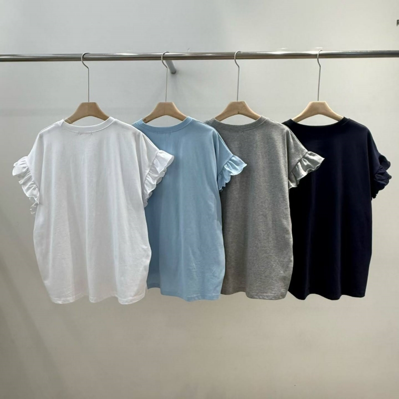 韓 荷葉袖上衣 4色 size