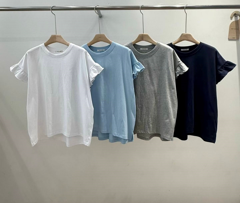 韓 荷葉袖上衣 4色 size