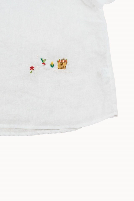 韓 迷你刺繡小花襯衫 2色