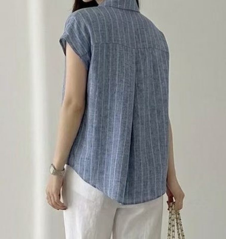 韓 直條假兩件式上衣 2色 size
