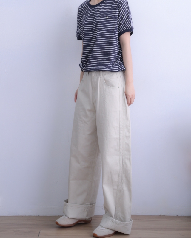 韓 小珍珠條文上衣 2色 size