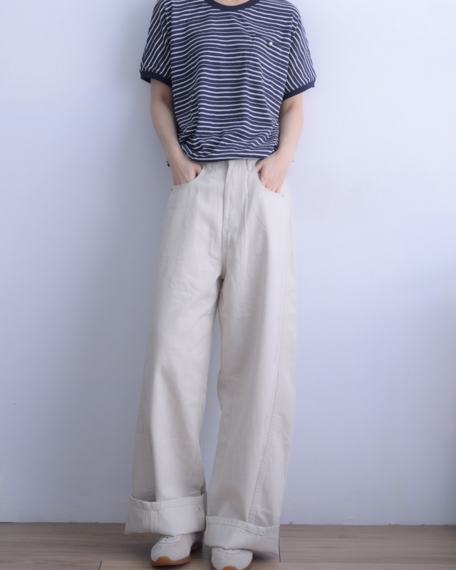 韓 小珍珠條文上衣 2色 size