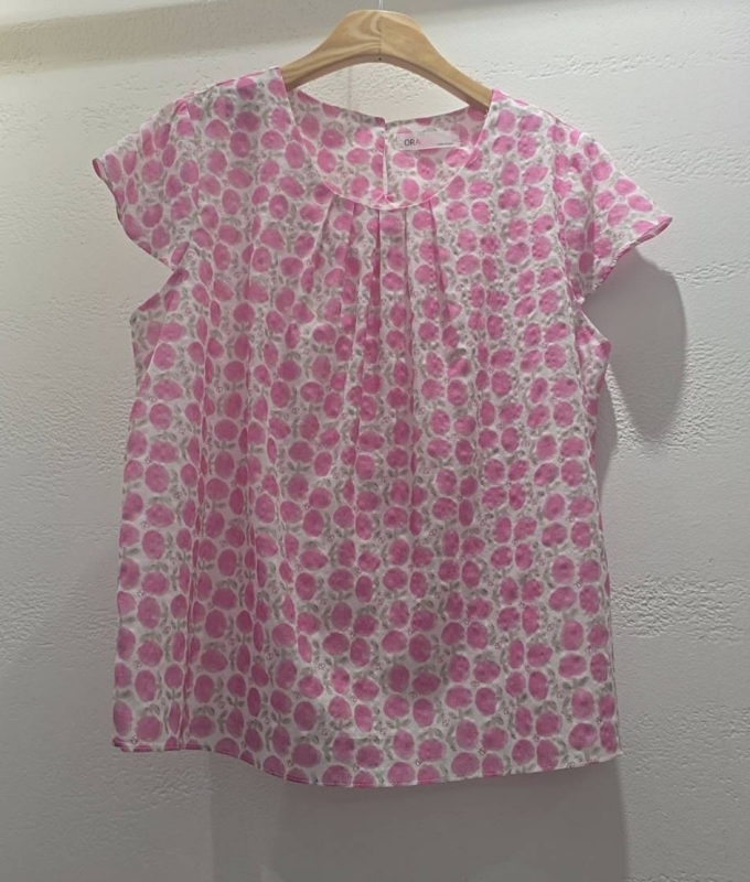 韓 圓領一朵花上衣 2色 size