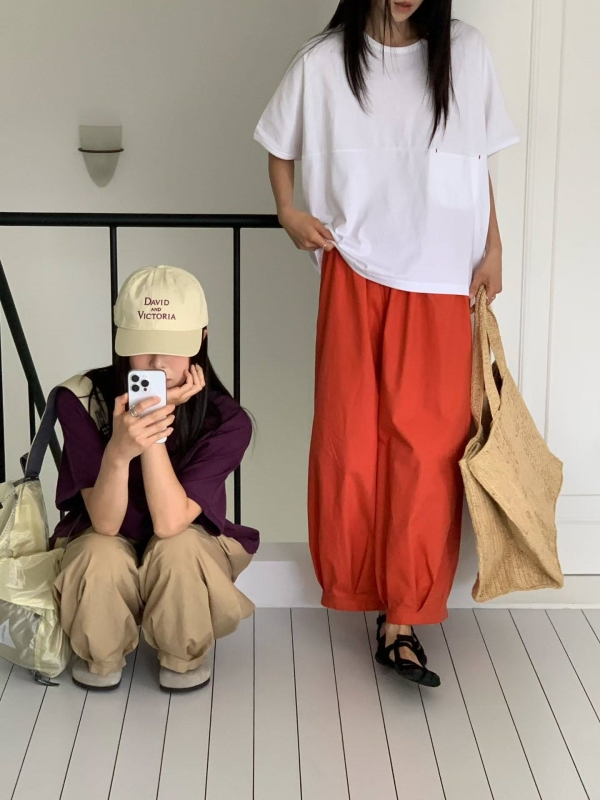 韓 前口袋素色上衣 4色
