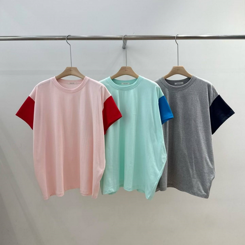 韓 袖配色寬版上衣 3色 size