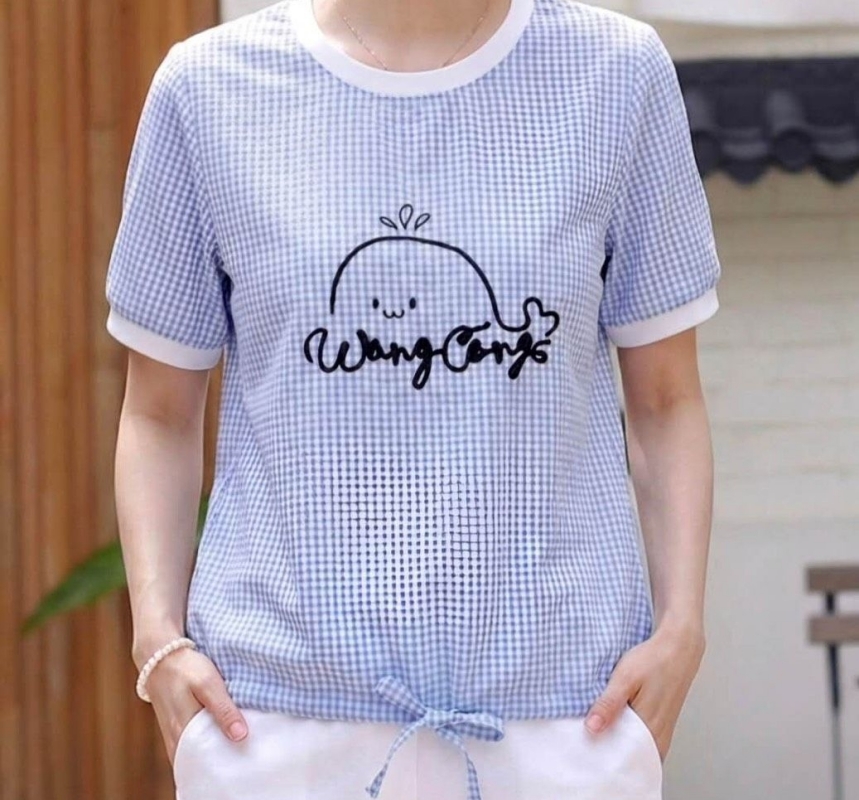 韓 格文鯨魚上衣 2色 size