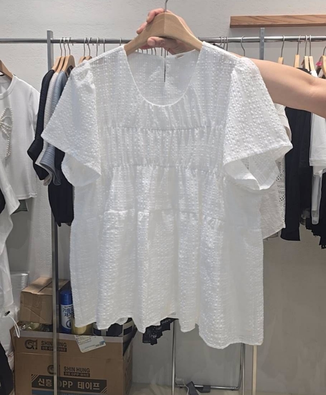 韓 細格蛋糕上衣 2色 size