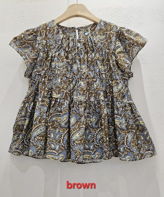 韓 變形蟲壓摺上衣 2色 size