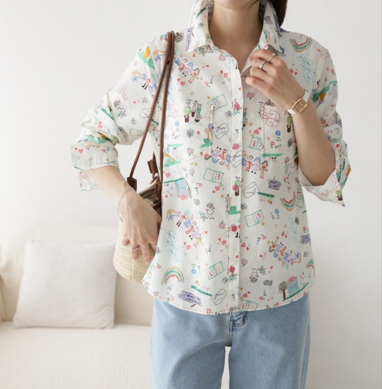 韓 一起玩襯衫 size