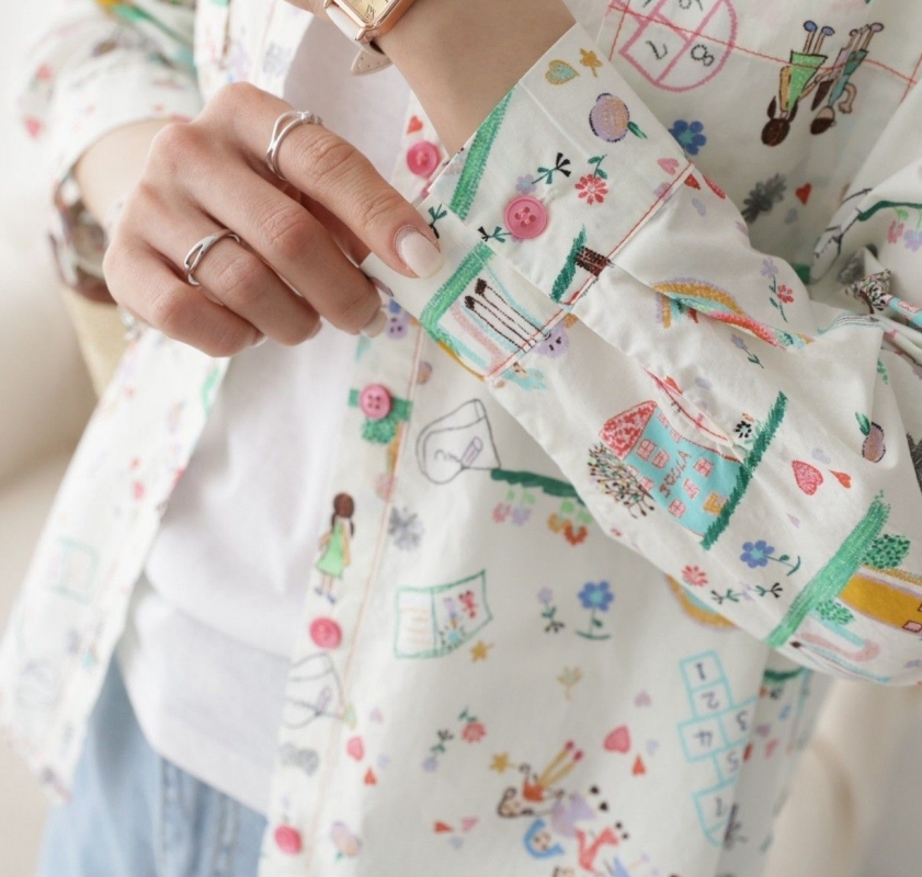 韓 一起玩襯衫 size