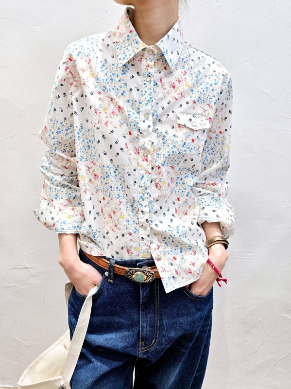 韓 小方格碎花襯衫 2色