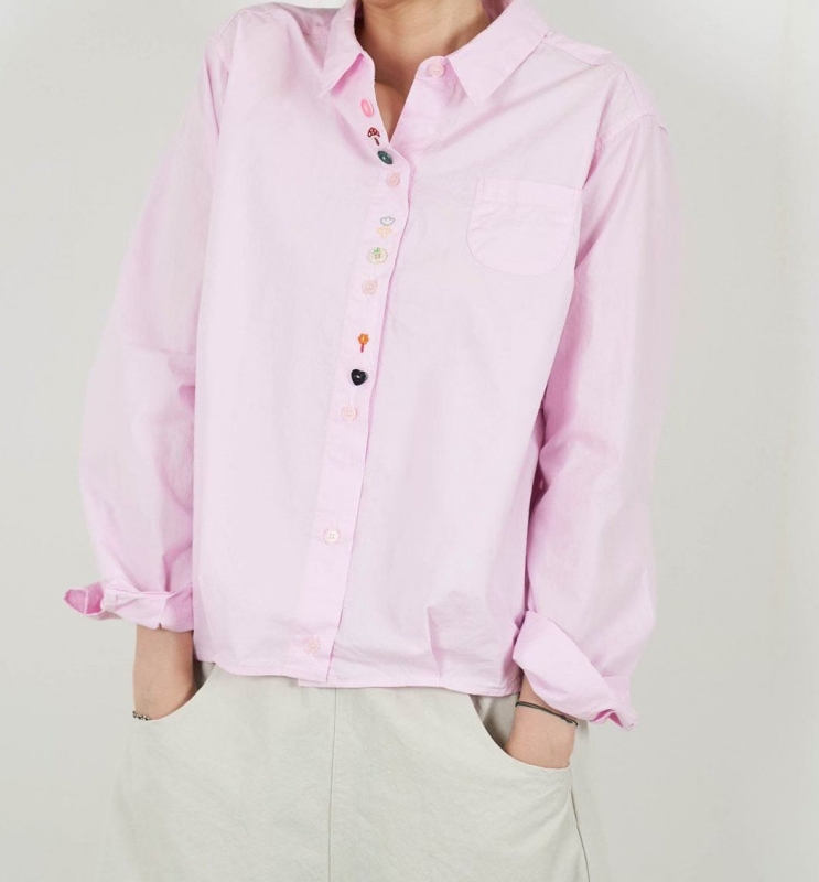 韓 可愛彩釦襯衫 2色 size