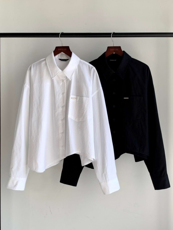 韓 不規則下擺襯衫 2色