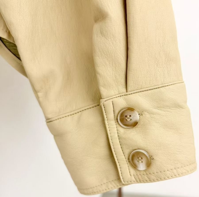 韓 仿皮襯衫 size