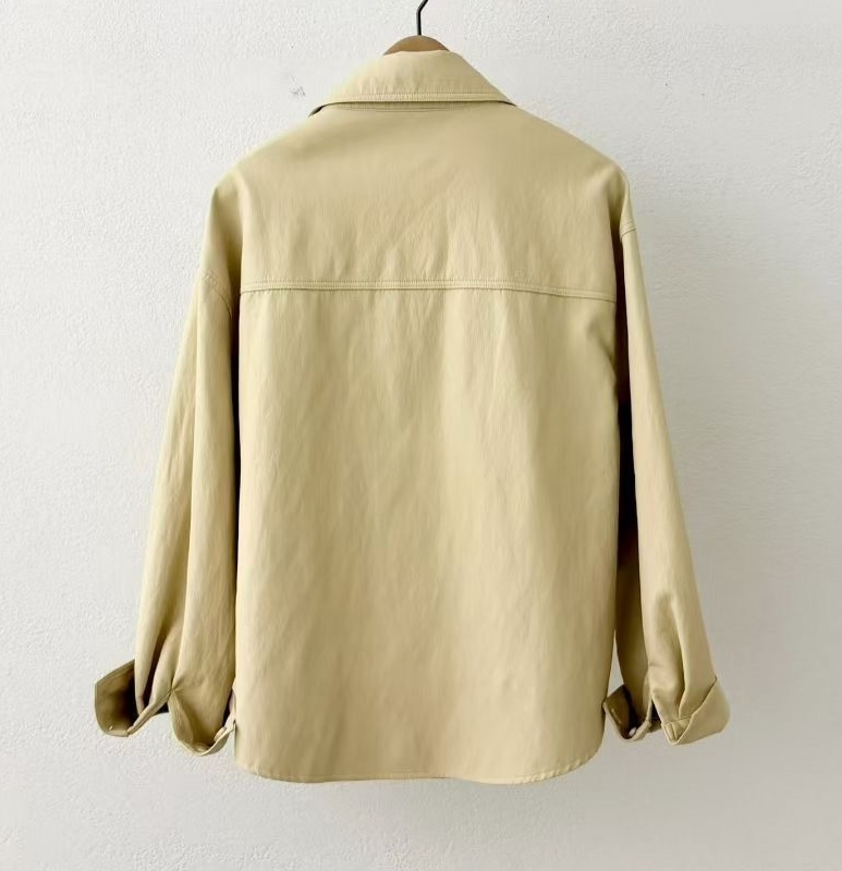 韓 仿皮襯衫 size