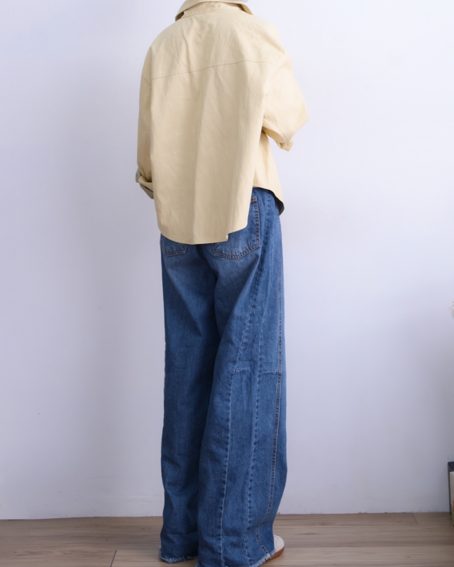 韓 仿皮襯衫 size