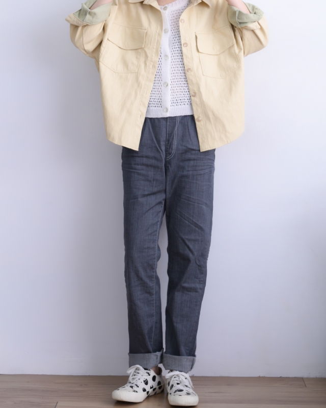 韓 仿皮襯衫 size