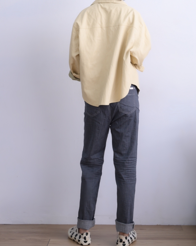 韓 仿皮襯衫 size