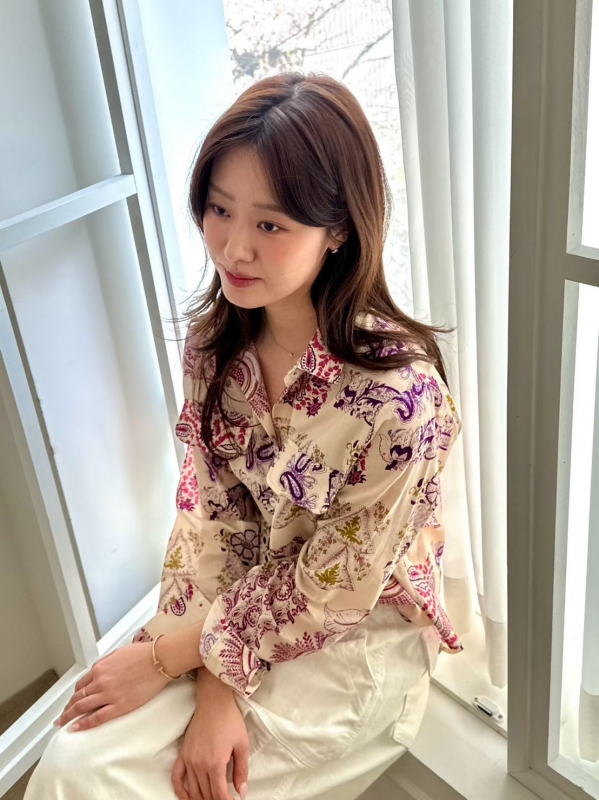 韓 變形蟲印花襯衫 2色