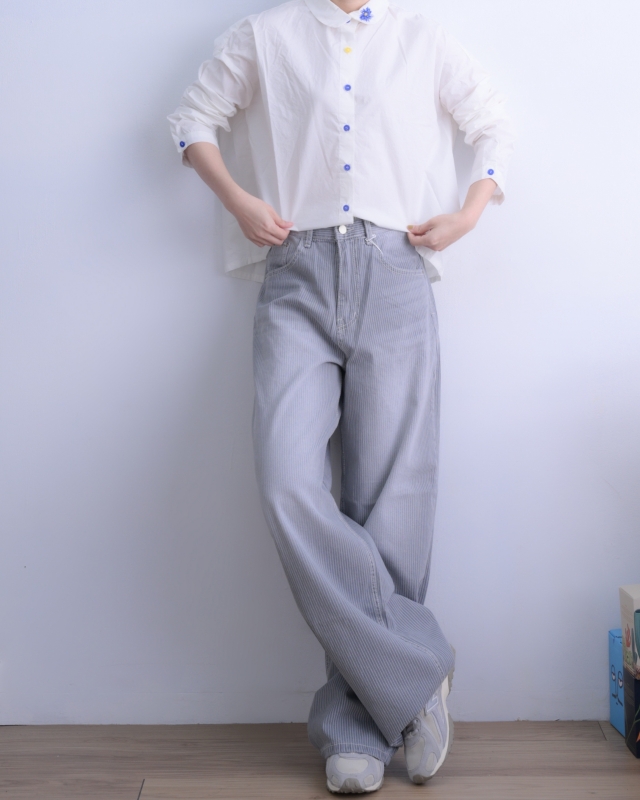 韓 背花襯衫 2色 size