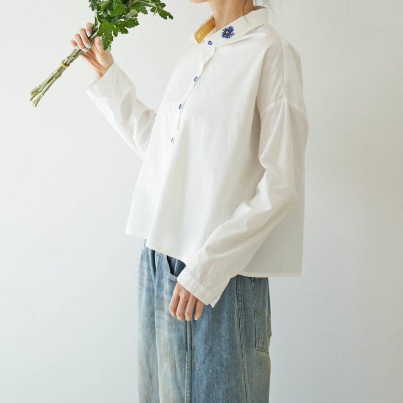 韓 背花襯衫 2色 size