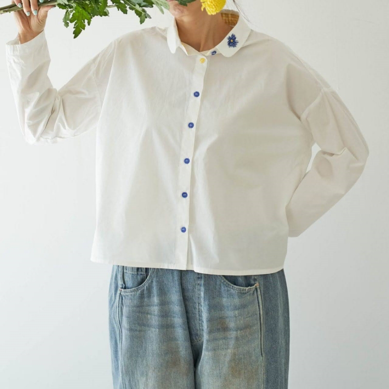 韓 背花襯衫 2色 size